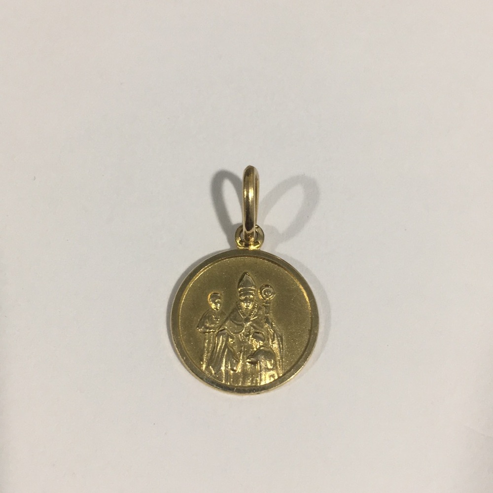14k Yellow Gold Pope Christian Religious Charm